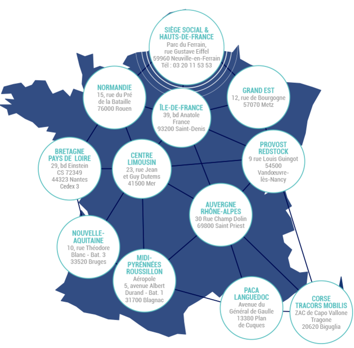Carte des agences en France